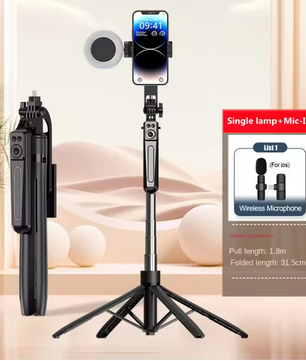 Bluetooth Selfie Stick Statief – Uitschuifbare Telefoonhouder met Afstandsbediening