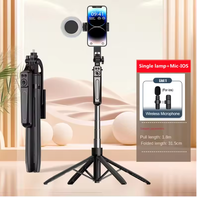 Bluetooth Selfie Stick Statief – Uitschuifbare Telefoonhouder met Afstandsbediening