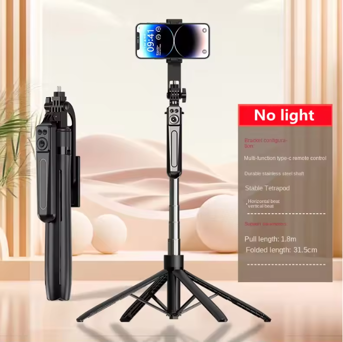 Bluetooth Selfie Stick Statief – Uitschuifbare Telefoonhouder met Afstandsbediening