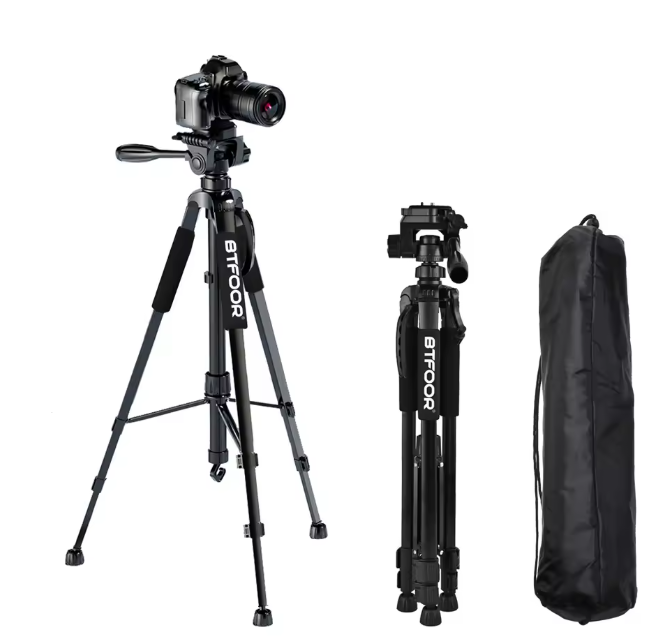 Aluminium Camera en Telefoon Statief 140 cm – Pan Head Tripod