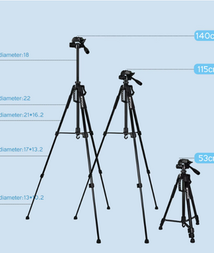 Aluminium Camera en Telefoon Statief 140 cm – Pan Head Tripod