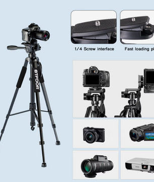 Aluminium Camera en Telefoon Statief 140 cm – Pan Head Tripod