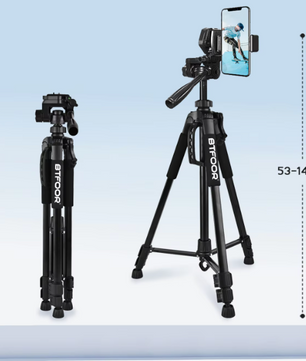 Aluminium Camera en Telefoon Statief 140 cm – Pan Head Tripod