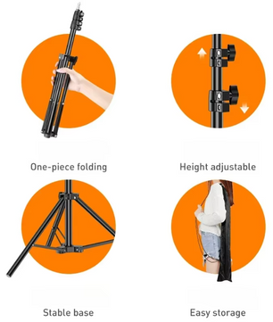 Live Streaming Camera en Telefoon Statief 160 cm – Metalen Verstelbare Tripod