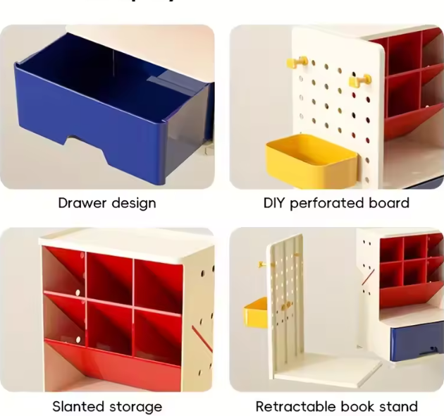 Bureau Organizer met Intrekbare Boekensteun – Multifunctionele Opbergset met Pennenhouder en Compartimenten