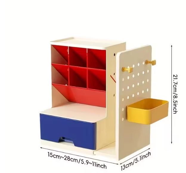 Bureau Organizer met Intrekbare Boekensteun – Multifunctionele Opbergset met Pennenhouder en Compartimenten