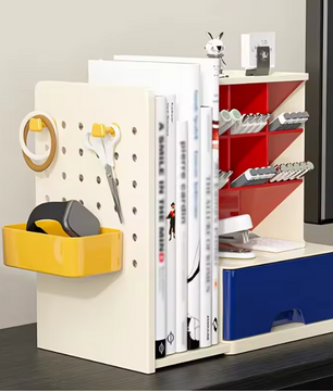 Bureau Organizer met Intrekbare Boekensteun – Multifunctionele Opbergset met Pennenhouder en Compartimenten