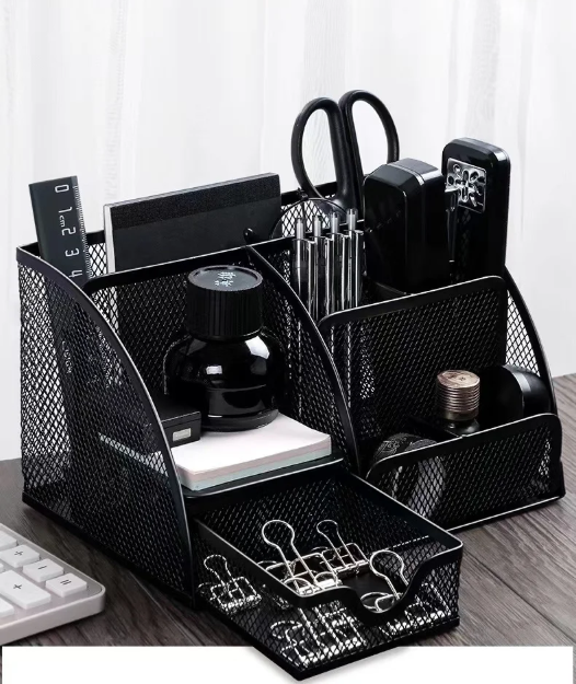 Metalen Pennenhouder Groot Formaat – Bureau Organizer voor Kantoor en School