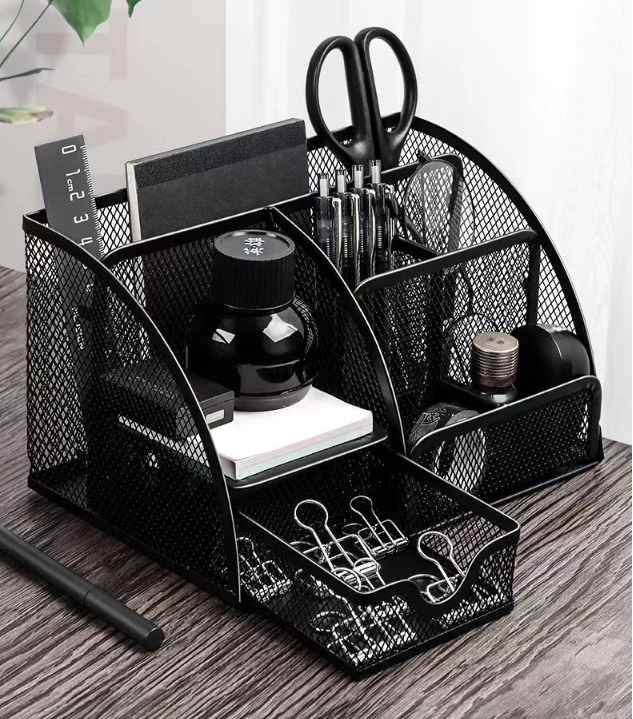 Metalen Pennenhouder Groot Formaat – Bureau Organizer voor Kantoor en School