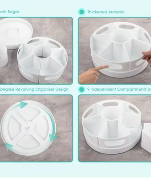 360° Roterende Bureau Organizer met 7 Vakken – Multifunctionele Pennenhouder voor Kantoor en School