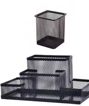Zwarte Mesh Bureau Organizer – Multifunctionele Pennenhouder voor Kantoor en Bureau