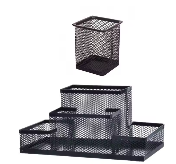 Zwarte Mesh Bureau Organizer – Multifunctionele Pennenhouder voor Kantoor en Bureau
