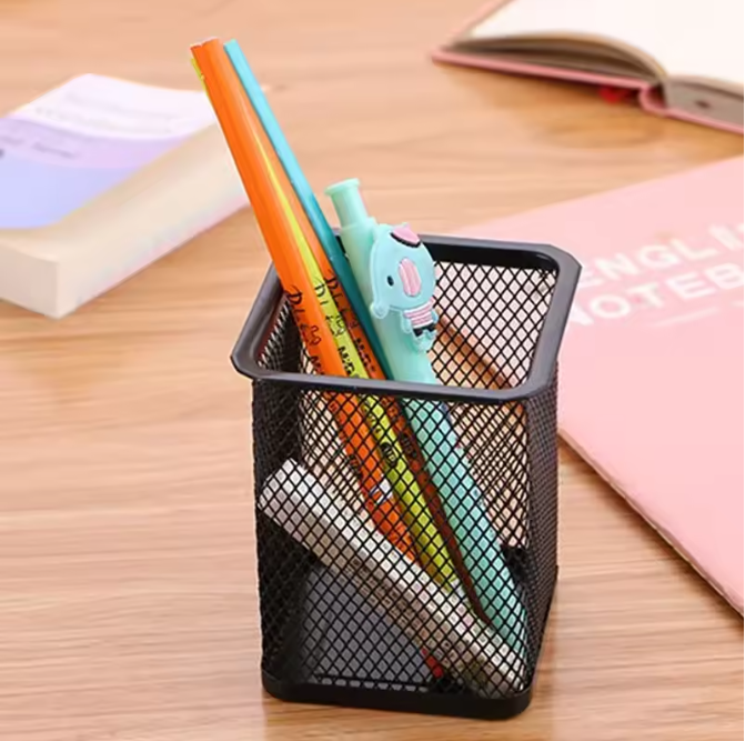 Zwarte Mesh Bureau Organizer – Multifunctionele Pennenhouder voor Kantoor en Bureau