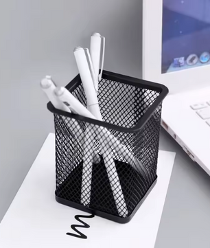 Zwarte Mesh Bureau Organizer – Multifunctionele Pennenhouder voor Kantoor en Bureau