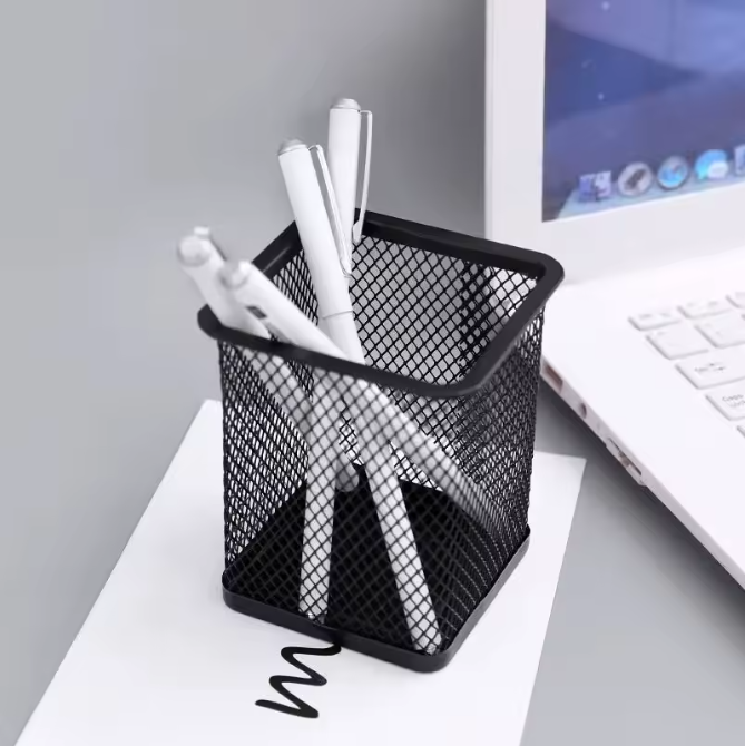 Zwarte Mesh Bureau Organizer – Multifunctionele Pennenhouder voor Kantoor en Bureau