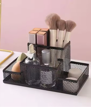 Zwarte Mesh Bureau Organizer – Multifunctionele Pennenhouder voor Kantoor en Bureau