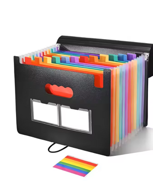 A4 Accordeon Documentmap met 13/25 Vakken – Meerlaagse Opbergmap met Ophangkoord