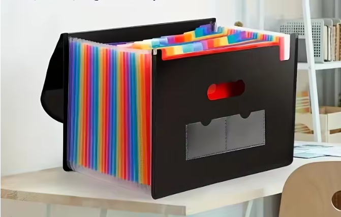 A4 Accordeon Documentmap met 13/25 Vakken – Meerlaagse Opbergmap met Ophangkoord