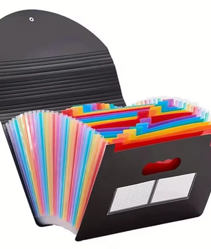 A4 Accordeon Documentmap met 13/25 Vakken – Meerlaagse Opbergmap met Ophangkoord