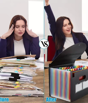 A4 Accordeon Documentmap met 13/25 Vakken – Meerlaagse Opbergmap met Ophangkoord