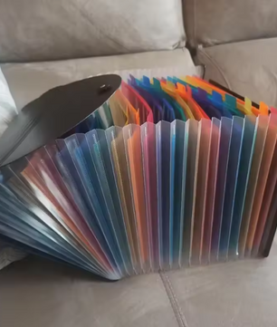 A4 Accordeon Documentmap met 13/25 Vakken – Meerlaagse Opbergmap met Ophangkoord