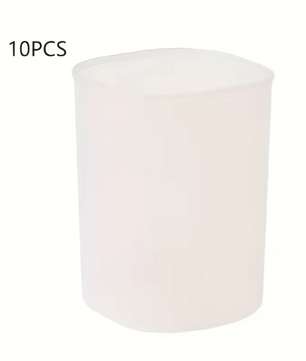 Set van 10 Matte Transparante Pennenhouders – Ronde Bureau Organizers voor Kantoor en School