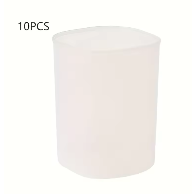 Set van 10 Matte Transparante Pennenhouders – Ronde Bureau Organizers voor Kantoor en School