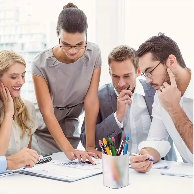 Set van 10 Matte Transparante Pennenhouders – Ronde Bureau Organizers voor Kantoor en School