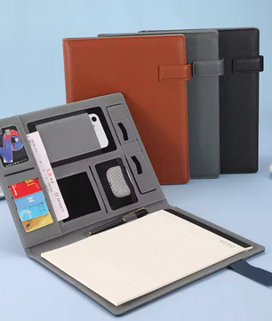 A4 Vergadermap met Leerlook Afwerking – Multifunctionele Document Organizer voor Zakelijk Gebruik