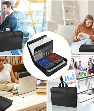 A4 Vuurvaste Documententas met Ritssluiting – Waterdichte Accordeon Dossiermap met 26 Vakken