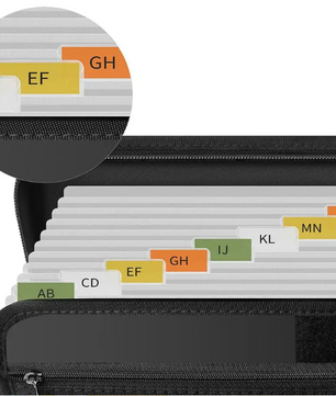 A4 Vuurvaste Documententas met Ritssluiting – Waterdichte Accordeon Dossiermap met 26 Vakken