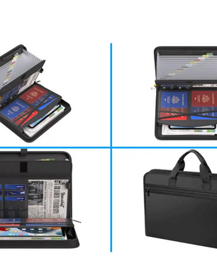 A4 Vuurvaste Documententas met Ritssluiting – Waterdichte Accordeon Dossiermap met 26 Vakken