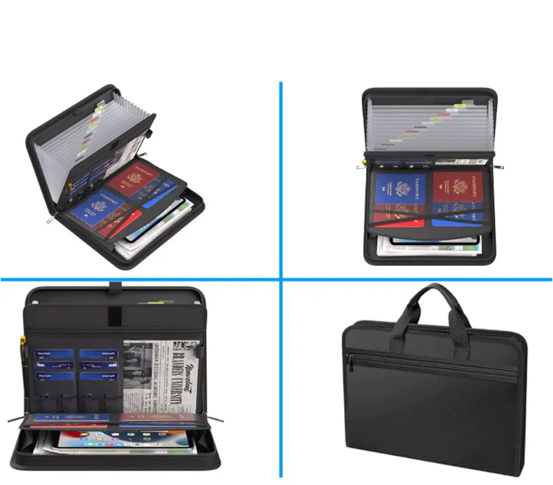 A4 Vuurvaste Documententas met Ritssluiting – Waterdichte Accordeon Dossiermap met 26 Vakken