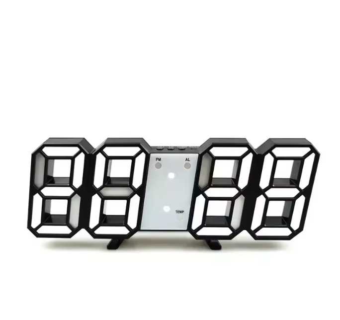 3D LED Digitale Wekker en Wandklok – Tijd, Datum en Temperatuur Display