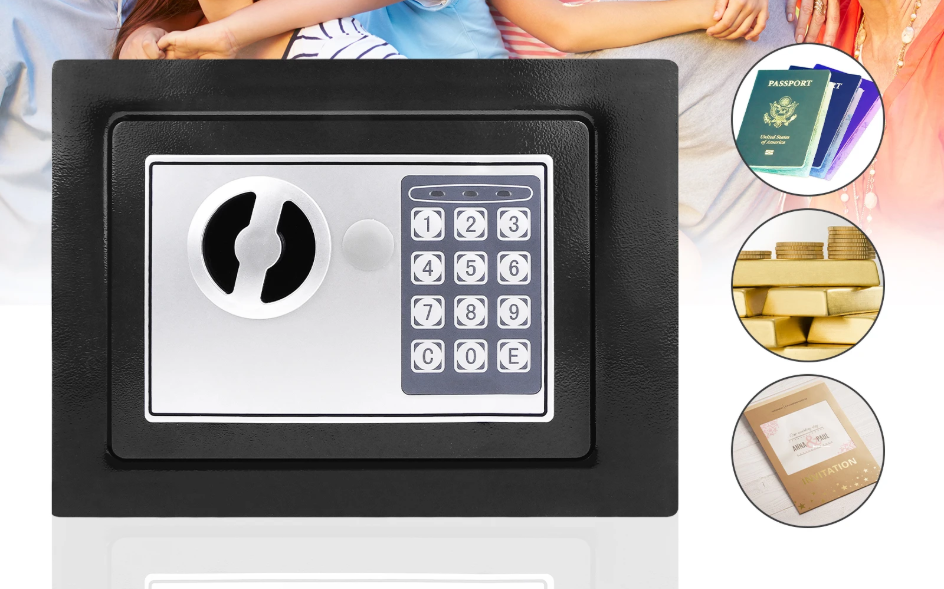 Digitale Elektronische Kluis 4,6L – Stalen Veiligheidskluis met Pincode en Sleutels