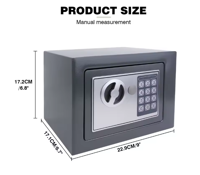 Digitale Elektronische Kluis 4,6L – Stalen Veiligheidskluis met Pincode en Sleutels