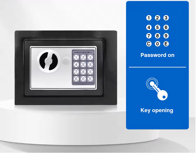 Digitale Elektronische Kluis 4,6L – Stalen Veiligheidskluis met Pincode en Sleutels