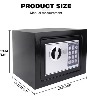 Digitale Elektronische Kluis 4,6L – Stalen Veiligheidskluis met Pincode en Sleutels