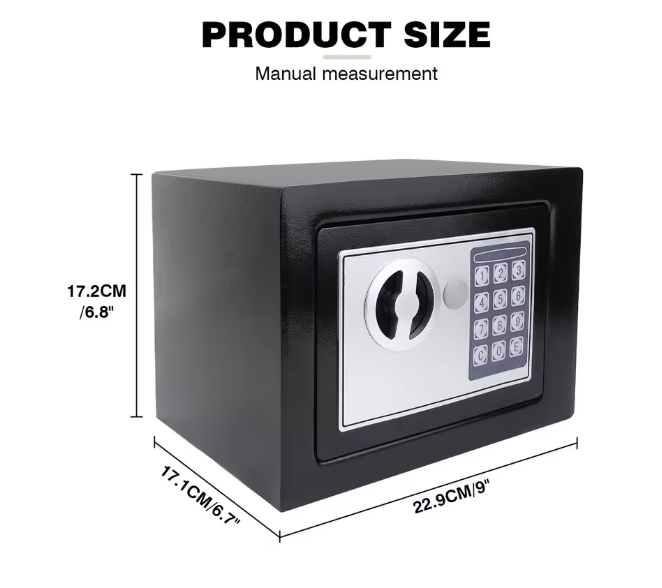 Digitale Elektronische Kluis 4,6L – Stalen Veiligheidskluis met Pincode en Sleutels