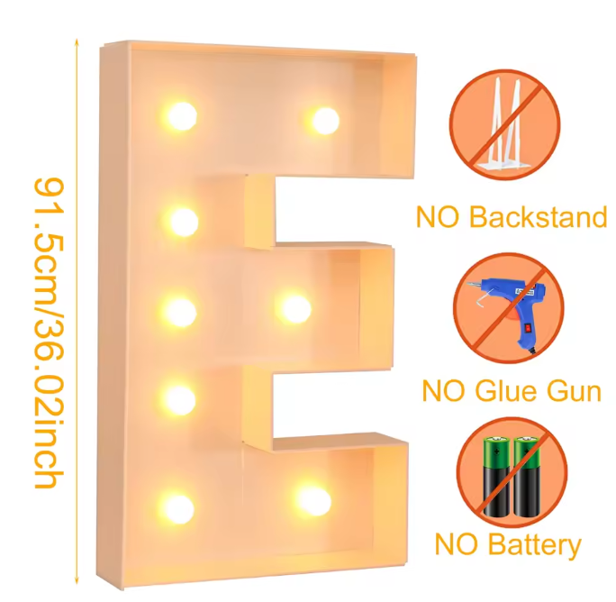 Grote Letter LED Lichtbox 91,5 cm – DIY Ballonvuldoos voor Feestdecoratie