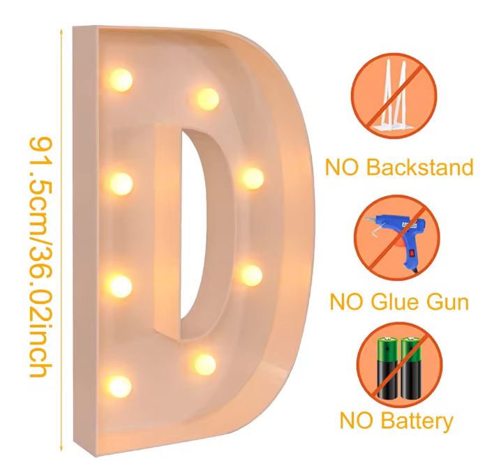 Grote Letter LED Lichtbox 91,5 cm – DIY Ballonvuldoos voor Feestdecoratie