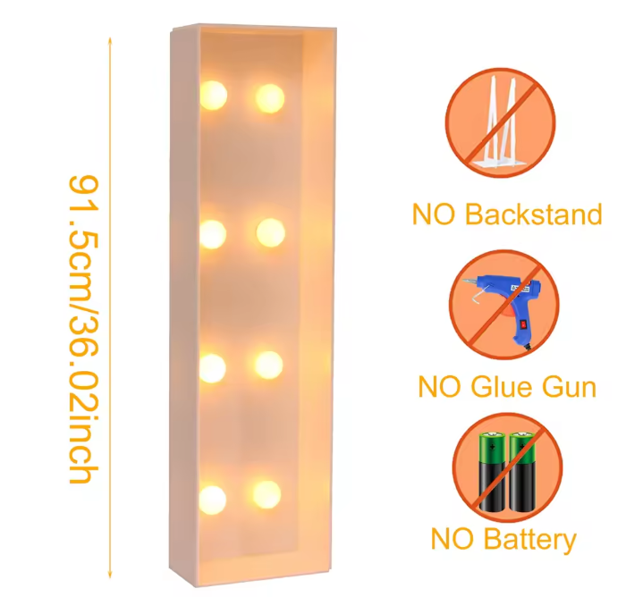 Grote Letter LED Lichtbox 91,5 cm – DIY Ballonvuldoos voor Feestdecoratie