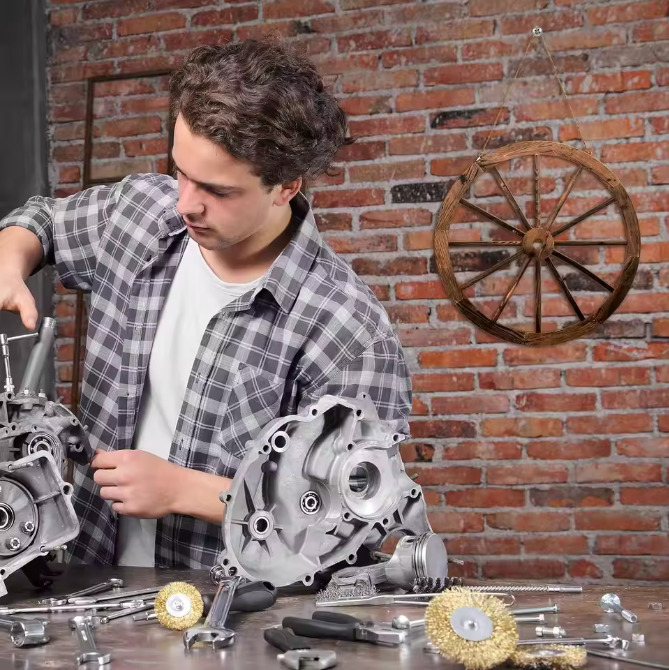 Set van 2 Rustieke Houten Wagenwiel Decoraties – Western Cowboy Wanddecoratie