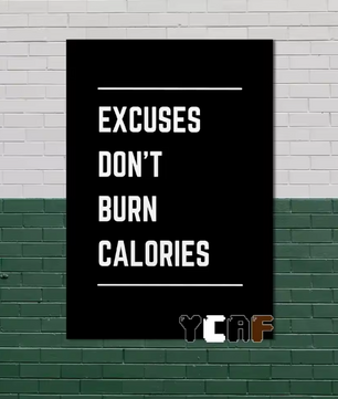 Motiverende Gym Quote Canvas Poster – Minimalistische Zwart Wit Wanddecoratie
