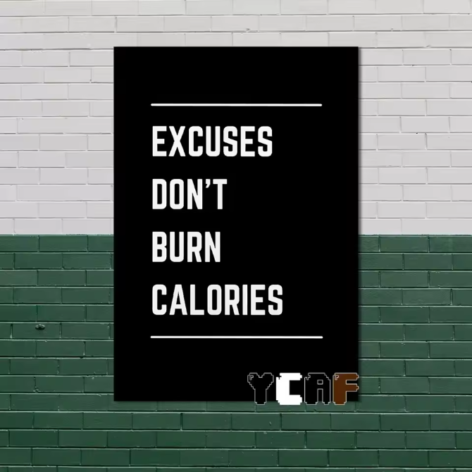 Motiverende Gym Quote Canvas Poster – Minimalistische Zwart Wit Wanddecoratie