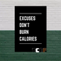 Motiverende Gym Quote Canvas Poster – Minimalistische Zwart Wit Wanddecoratie