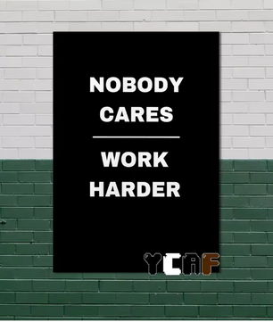 Motiverende Gym Quote Canvas Poster – Minimalistische Zwart Wit Wanddecoratie