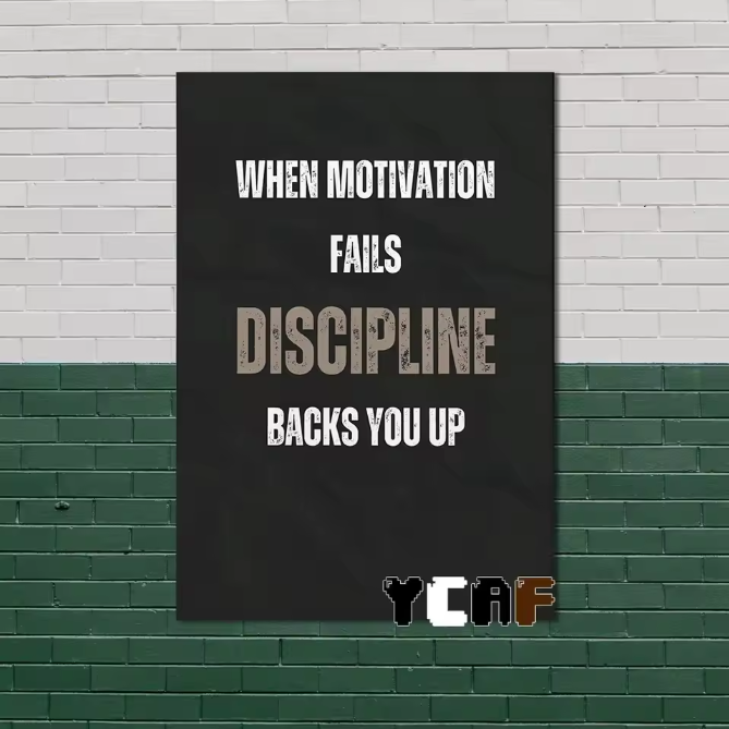 Motiverende Gym Quote Canvas Poster – Minimalistische Zwart Wit Wanddecoratie