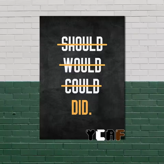 Motiverende Gym Quote Canvas Poster – Minimalistische Zwart Wit Wanddecoratie