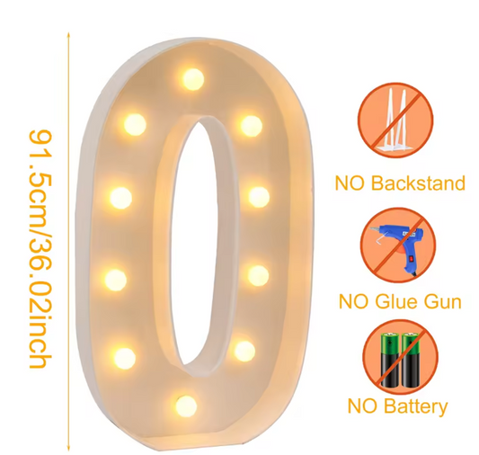 Grote LED Verjaardagsnummer Decoratie 91,5 cm – Licht Nummerframe voor Feest en Jubileum